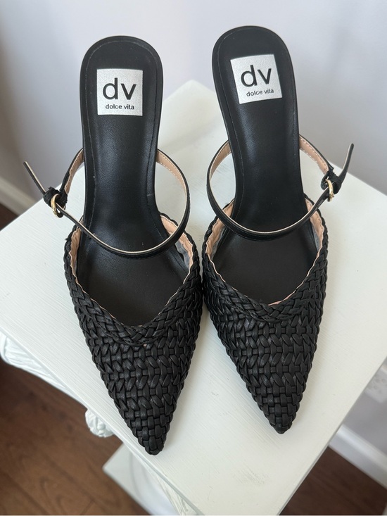 Dolce Vita Shoes - Dolce Vita Geanie Black Woven Pointed Pumps